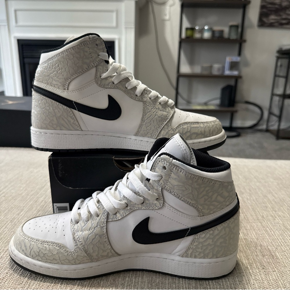Air Jordan 1 Retro High Prem BG White/Black-pure Platinum Size 7Y